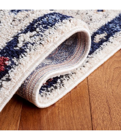 Safavieh Luna Beige / Navy LUN100 5 ft. 3 in. X 7 ft. 6 in. Rectangle Rug