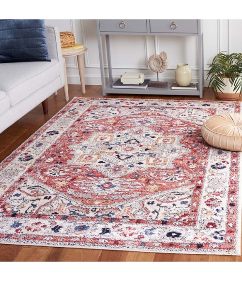 Safavieh Luna Beige / Rust LUN100 5 ft. 3 in. X 7 ft. 6 in. Rectangle Rug