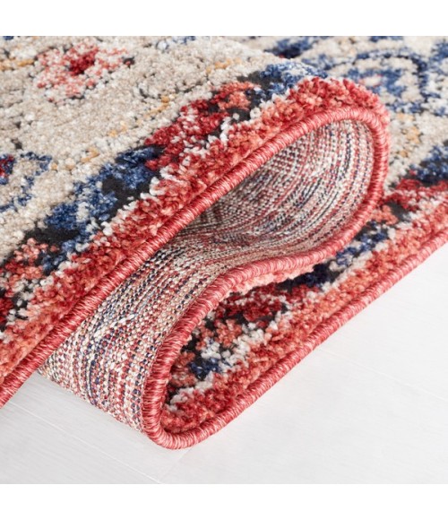 Safavieh Luna Beige / Blue Rust LUN102 5 ft. 3 in. X 7 ft. 6 in. Rectangle Rug