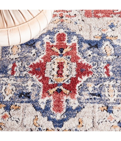 Safavieh Luna Beige / Blue Rust LUN102 5 ft. 3 in. X 7 ft. 6 in. Rectangle Rug