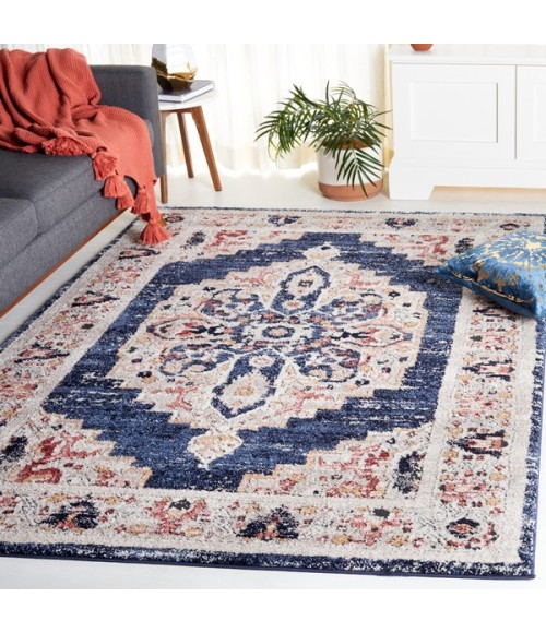 Safavieh Luna Navy / Beige Rug LUN103 5 ft. 3 in. X 7 ft. 6 in. Rectangle - Rugs Town Safavieh Luna Navy / Beige LUN103 5 ft. 3 in. X 7 ft. 6 in. Rectangle Rug