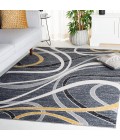 Safavieh Odyssey Black / Grey Gold ODY812 4 ft. X 6 ft. Rectangle Rug