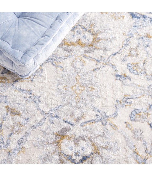 Safavieh Palma Beige / Light Blue PAM336 3 ft. X 3 ft. Round Rug