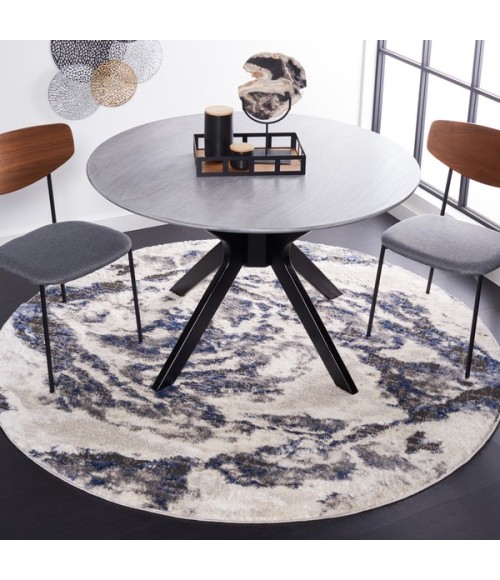 Safavieh Petra Ivory / Blue PTA104 6 ft. 7 in. X 6 ft. 7 in. Round Rug