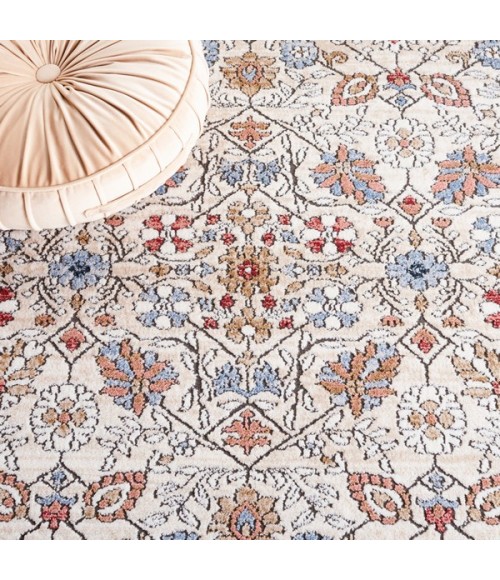 Safavieh Rosewood Ivory / Blue Rug ROW106 6 ft. 7 in. X 6 ft. 7 in. Square - Rugs Town Safavieh Rosewood Ivory / Blue ROW106 6 ft. 7 in. X 6 ft. 7 in. Square Rug