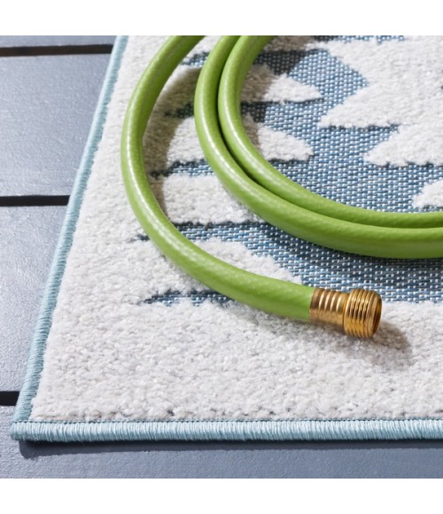 Safavieh Sarasota Light Blue / Grey SAR114 2 ft. 3 in. X 9 ft. Runner Rug