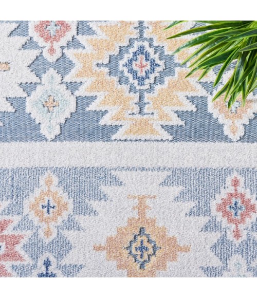Safavieh Sarasota Light Blue / Grey SAR114 2 ft. 3 in. X 9 ft. Runner Rug