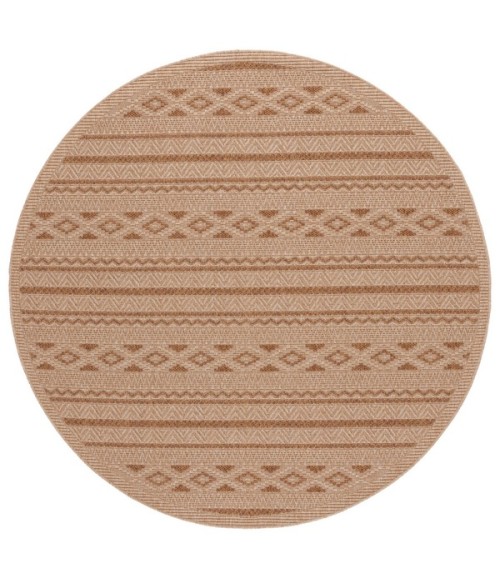 Safavieh Sisal All-Weather Natural / Brown SAW646 6 ft. 7 in. X 6 ft. 7 in. Round Rug