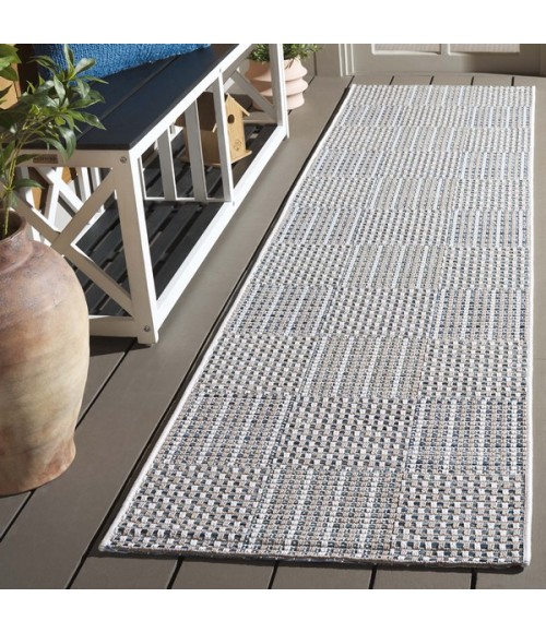 Safavieh Sisal All-Weather Aqua / Beige Ivory SAW648 2 ft. 2 in. X 8 ft. Runner Rug