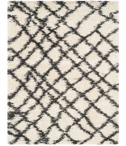 Safavieh Belize Shag SGB484 Ivory / Charcoal 2'-3" X 9' Runner Area Rug