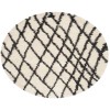 Safavieh Belize Shag SGB484 Ivory / Charcoal 6'-7" X 6'-7" Round Area Rug