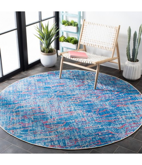 Safavieh Summer Blue / Red Rug SMR408 6 ft. 7 in. X 6 ft. 7 in. Square - Rugs Town Safavieh Summer Blue / Red SMR408 6 ft. 7 in. X 6 ft. 7 in. Square Rug