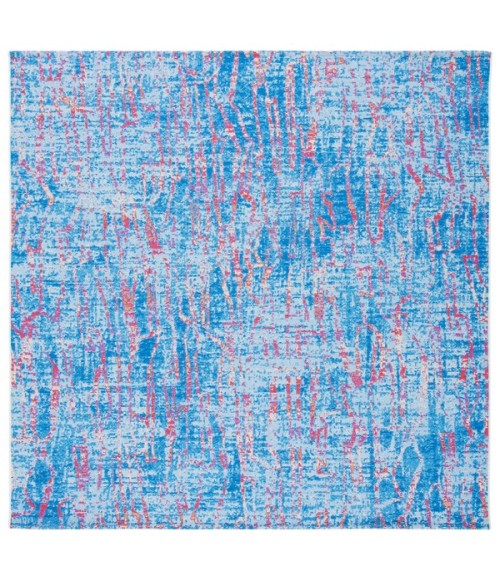 Safavieh Summer Blue / Red Rug SMR408 6 ft. 7 in. X 6 ft. 7 in. Square - Rugs Town Safavieh Summer Blue / Red SMR408 6 ft. 7 in. X 6 ft. 7 in. Square Rug