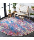 Safavieh Summer Blue / Red SMR409 6 ft. 7 in. X 6 ft. 7 in. Square Rug