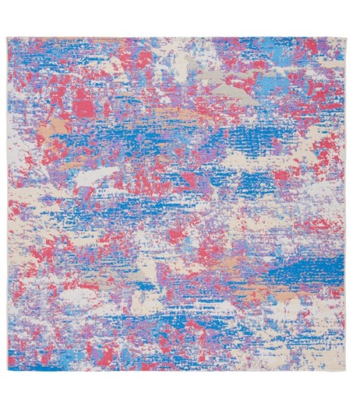 Safavieh Summer Blue / Red SMR409 6 ft. 7 in. X 6 ft. 7 in. Square Rug