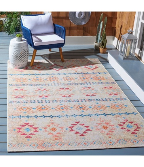 Safavieh Summer Ivory / Red Rug SMR420 6 ft. 7 in. X 6 ft. 7 in. Square - Rugs Town Safavieh Summer Ivory / Red SMR420 6 ft. 7 in. X 6 ft. 7 in. Square Rug