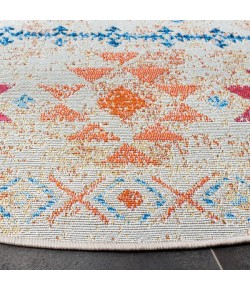 Safavieh Summer Ivory / Red SMR420 6 ft. 7 in. X 6 ft. 7 in. Round Rug