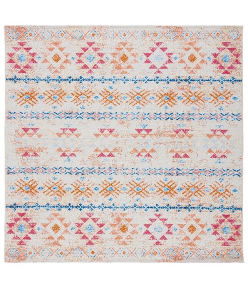 Safavieh Summer Ivory / Red Rug SMR420 6 ft. 7 in. X 6 ft. 7 in. Square - Rugs Town Safavieh Summer Ivory / Red SMR420 6 ft. 7 in. X 6 ft. 7 in. Square Rug