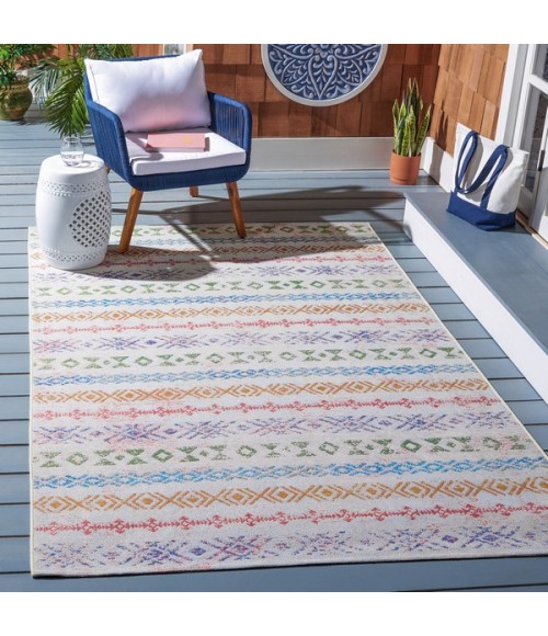 Safavieh Summer Ivory / Blue Rug SMR429 4 ft. X 6 ft. Rectangle - Rugs Town Safavieh Summer Ivory / Blue SMR429 4 ft. X 6 ft. Rectangle Rug