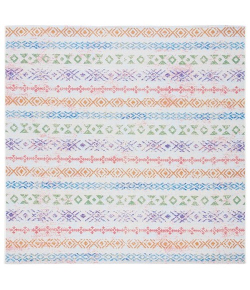 Safavieh Summer Ivory / Blue SMR429 6 ft. 7 in. X 6 ft. 7 in. Square Rug