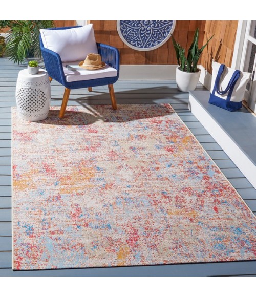 Safavieh Summer Ivory / Light Blue Rug SMR451 6 ft. 6 in. X 9 ft. 4 in. Rectangle - Rugs Town Safavieh Summer Ivory / Light Blue SMR451 6 ft. 6 in. X 9 ft. 4 in. Rectangle Rug
