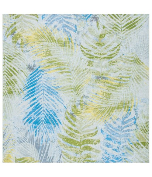 Safavieh Summer Green / Grey Rug SMR485 6 ft. 7 in. X 6 ft. 7 in. Square - Rugs Town Safavieh Summer Green / Grey SMR485 6 ft. 7 in. X 6 ft. 7 in. Square Rug