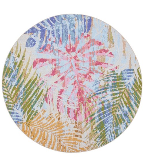Safavieh Summer Blue / Beige Rug SMR487 6 ft. 7 in. X 6 ft. 7 in. Round - Rugs Town Safavieh Summer Blue / Beige SMR487 6 ft. 7 in. X 6 ft. 7 in. Round Rug