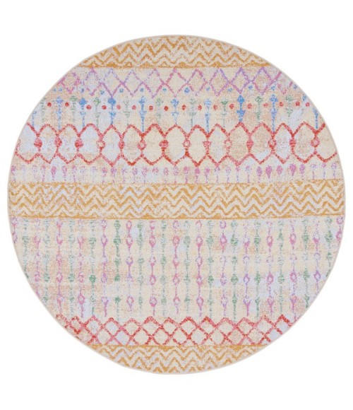 Safavieh Summer Gold / Blue SMR497 6 ft. 7 in. X 6 ft. 7 in. Round Rug