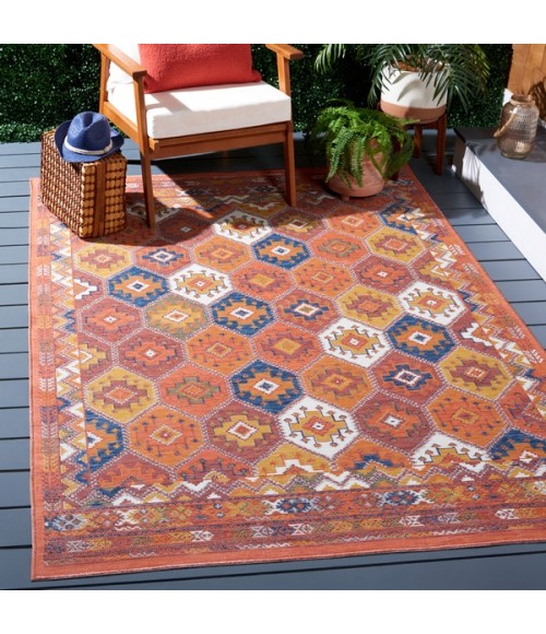 Safavieh Sunrise Gold / Rust Blue SUN630 4 ft. X 5 ft. 7 in. Rectangle Rug