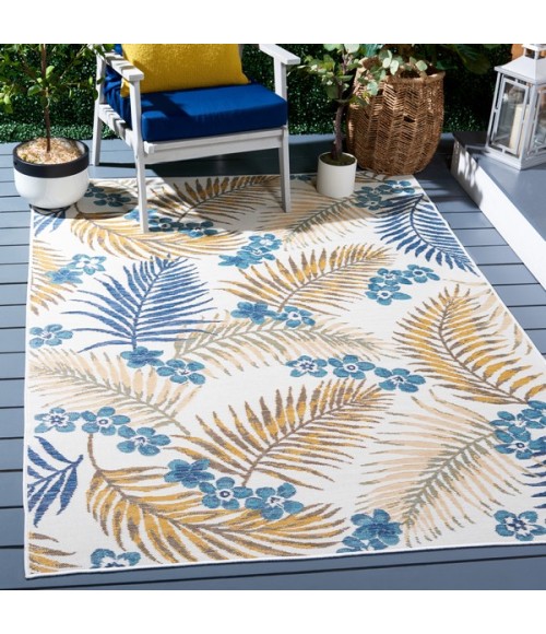 Safavieh Sunrise Ivory / Blue Gold SUN675 6 ft. 7 in. X 6 ft. 7 in. Square Rug