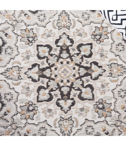 Safavieh Sunrise Grey / Beige Black Rug SUN696 5 ft. 3 in. X 7 ft. 7 in. Rectangle - Rugs Town Safavieh Sunrise Grey / Beige Black SUN696 5 ft. 3 in. X 7 ft. 7 in. Rectangle Rug