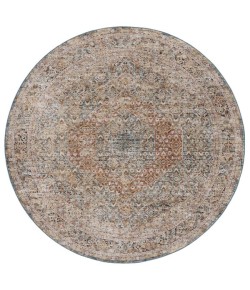 Safavieh Silverado Blue / Rust SVD106 6 ft. 4 in. X 6 ft. 4 in. Round Rug