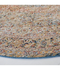 Safavieh Silverado Blue / Rust SVD106 6 ft. 4 in. X 6 ft. 4 in. Round Rug