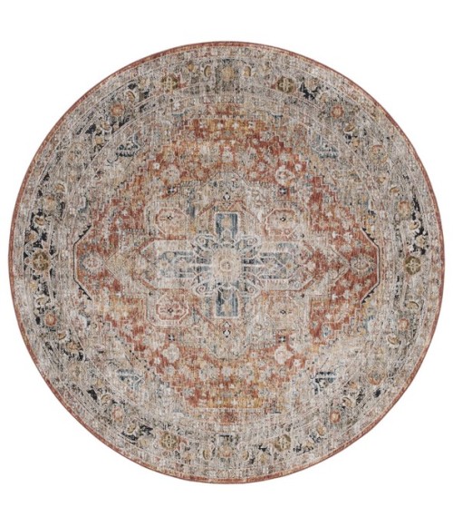 Safavieh Silverado Rust / Blue SVD110 6 ft. 4 in. X 6 ft. 4 in. Round Rug