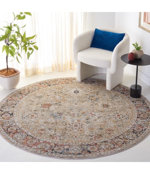 Safavieh Silverado Beige / Rust SVD112 6 ft. 4 in. X 6 ft. 4 in. Round Rug