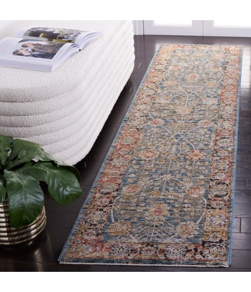 Safavieh Silverado Blue / Rust SVD112 2 ft. X 8 ft. Runner Rug