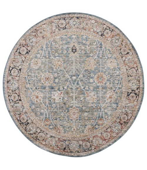 Safavieh Silverado Blue / Rust SVD112 6 ft. 4 in. X 6 ft. 4 in. Round Rug