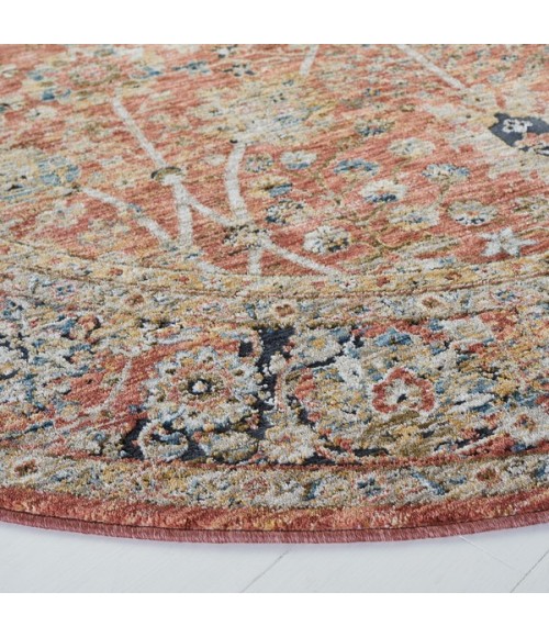 Safavieh Silverado Rust / Blue SVD112 6 ft. 4 in. X 6 ft. 4 in. Round Rug