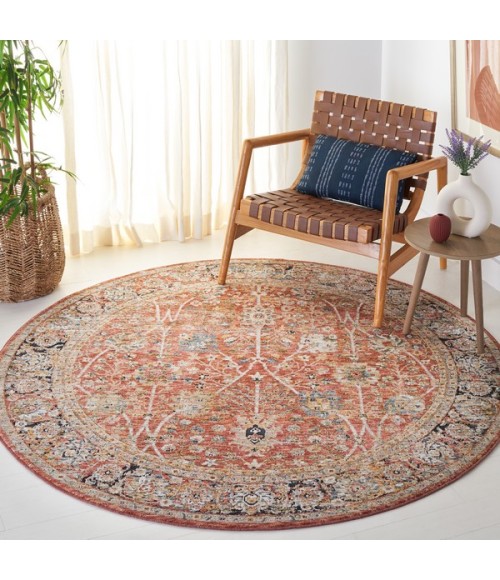 Safavieh Silverado Rust / Blue SVD112 6 ft. 4 in. X 6 ft. 4 in. Round Rug