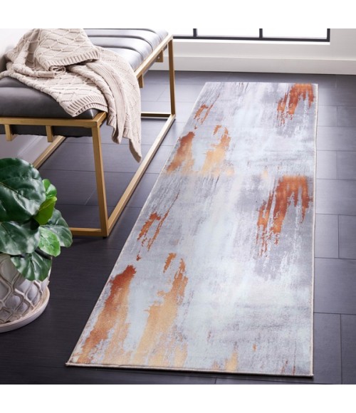 Safavieh Tacoma Grey / Rust Rug TAC801 2 ft. 6 in. X 8 ft. Runner - Rugs Town Safavieh Tacoma Grey / Rust TAC801 2 ft. 6 in. X 8 ft. Runner Rug