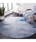Safavieh Tacoma Grey / Blue TAC814 6 ft. X 6 ft. Round Rug
