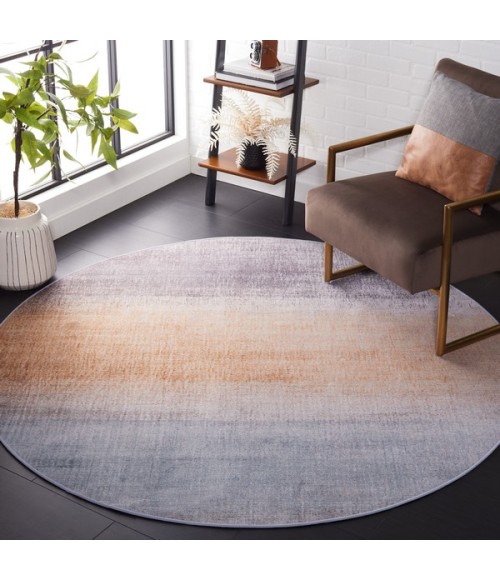 Safavieh Tacoma Grey / Rust TAC816 6 ft. X 6 ft. Round Rug