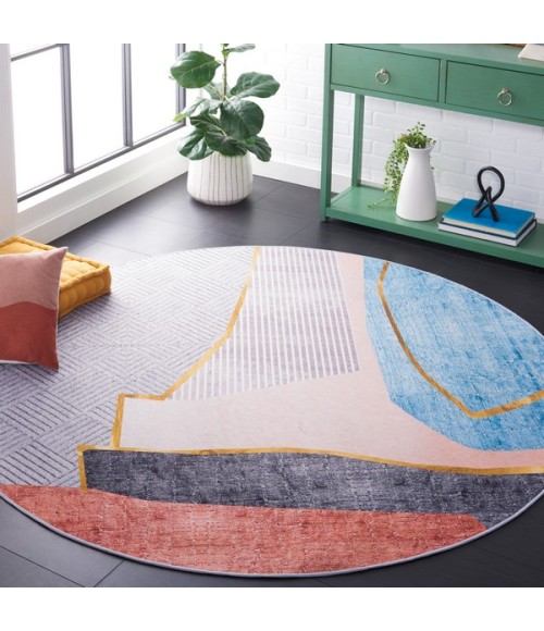 Safavieh Tacoma Beige / Blue Rug TAC834 6 ft. X 6 ft. Round - Rugs Town Safavieh Tacoma Beige / Blue TAC834 6 ft. X 6 ft. Round Rug