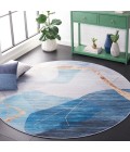 Safavieh Tacoma Blue / Gold Rug TAC836 6 ft. X 6 ft. Round - Rugs Town Safavieh Tacoma Blue / Gold TAC836 6 ft. X 6 ft. Round Rug