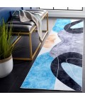 Safavieh Tacoma Dark Grey / Turquoise Rug TAC837 2 ft. 6 in. X 8 ft. Runner - Rugs Town Safavieh Tacoma Dark Grey / Turquoise TAC837 2 ft. 6 in. X 8 ft. Runner Rug