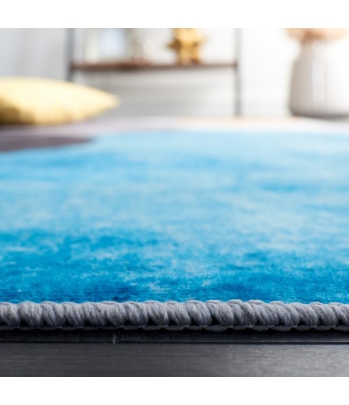 Safavieh Tacoma Dark Grey / Turquoise TAC837 6 ft. X 6 ft. Round Rug