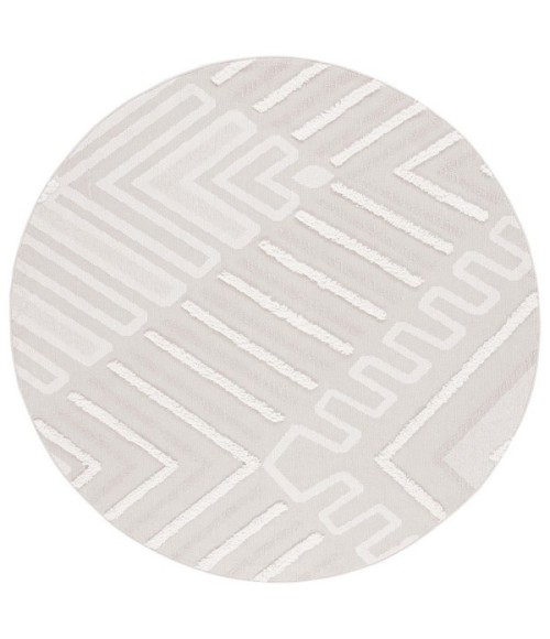 Safavieh Trends Beige / Ivory TRD104 6 ft. 7 in. X 6 ft. 7 in. Round Rug