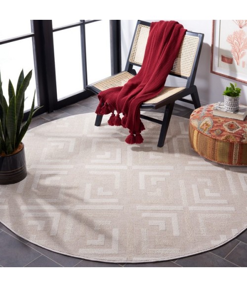 Safavieh Trends Beige / Ivory TRD116 6 ft. 7 in. X 6 ft. 7 in. Round Rug