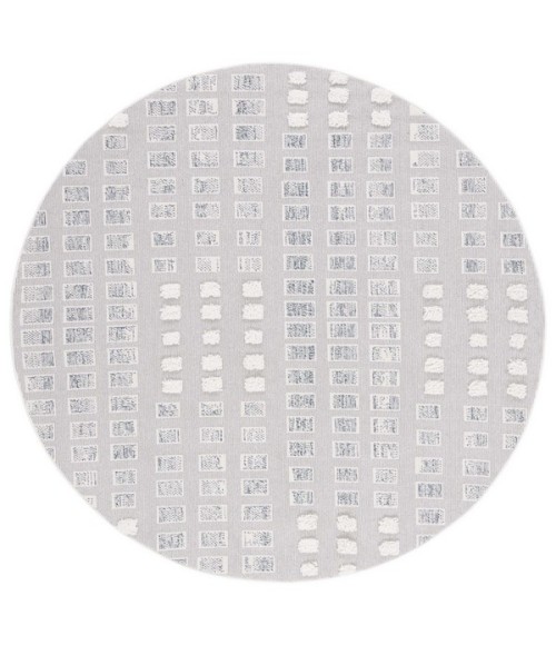 Safavieh Trends Grey / Ivory TRD122 6 ft. 7 in. X 6 ft. 7 in. Round Rug
