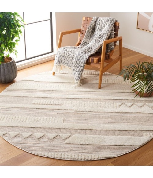 Safavieh Urban Ivory / Beige URB200 6 ft. 7 in. X 6 ft. 7 in. Round Rug